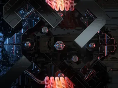 Metallic logo title 3D model