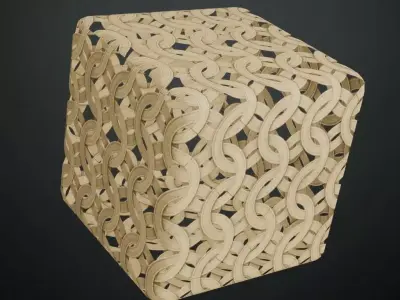 Gold Circular Chainmail PBR Seamless Texture