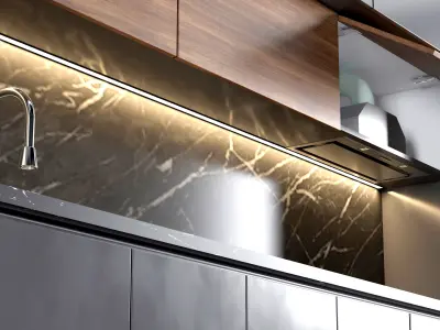 Cabinet modern kitchen design 3D model