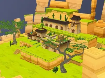 Enviroment China Low-poly 3D model