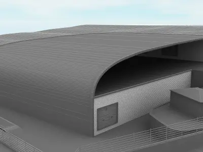 WAREHOUSE 3 power station with fence 3D model