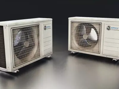 Outdoor Air Conditioning Unit Low-poly 3D model