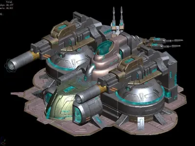 Spaceship - guardian turret 02 3D model