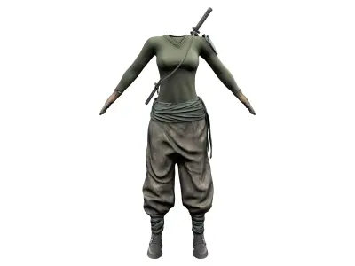 Sword Guerrilla Combat Outfit Low-poly 3D model