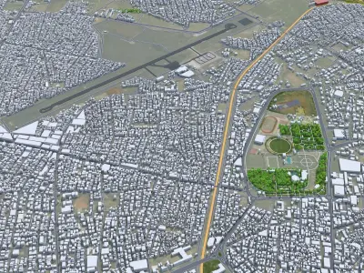 Rajkot Gujarat India 35km AI Low-poly 3D model