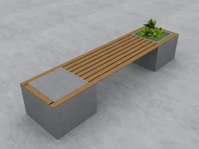 Modern Bench Street and Garden 3D Model Pack
