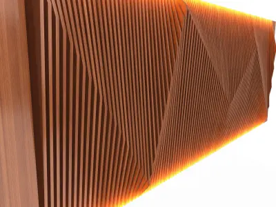 Parametric Decorative Wall 01 Low-poly 3D model