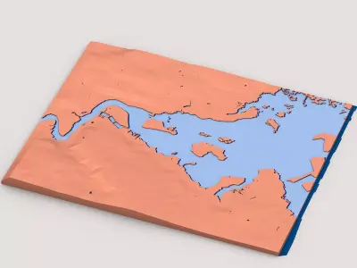 Low Poly Mountain Landscape Terrain 3D model