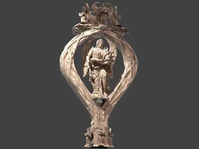 Angel christmas Wreath 1 3D model