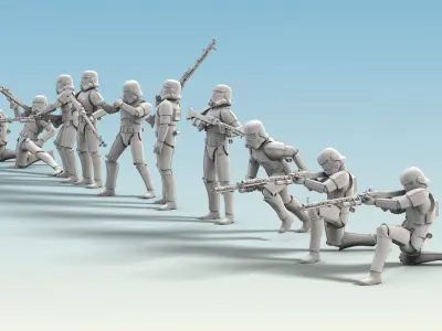 10 Figure Stormtrooper Printable Set-03 3D model