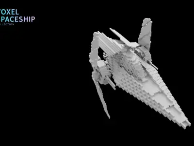 3D model VOXEL SPACESHIP Collection 5 3D model