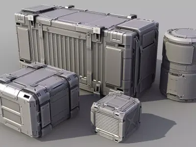 Sci-Fi Containers 3D model