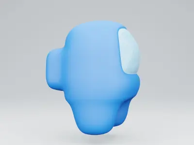 3D render Game Among Us light blue body Free 3D model