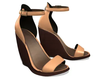 Seychelles Strap Sandals Low-poly 3D model