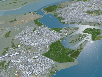 Ciudad Guayana Bolivar Venezuela 30km Low-poly 3D model