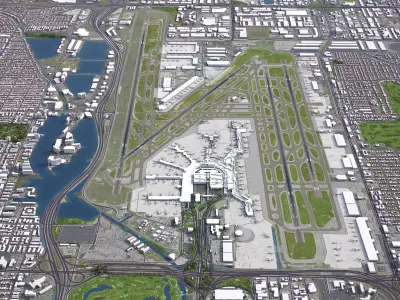 Miami - International Airport - MIA Low-poly 3D model