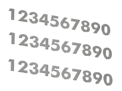 Metal numbers metal number with backlight 3D model