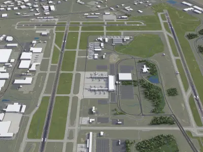 Greensboro Airport Low-poly 3D model