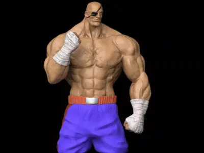 Street Fighter 2 Sagat STL 3D print model