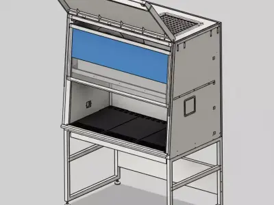 Biosafety Cabinet 3ft Vertical Laminar Flow 3D model