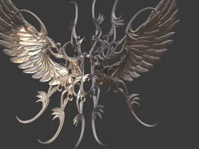 Golem Wraith arcane wings 3D model