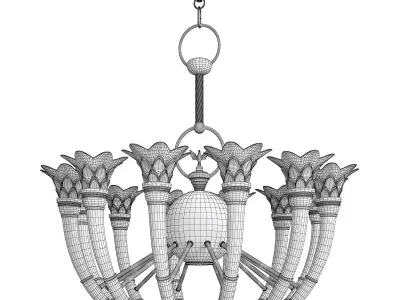 Murano Glass Torch Chandelier by Banci Firenz Low-poly 3D model