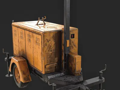  Mobile Lighting Towers Low-poly 3D model