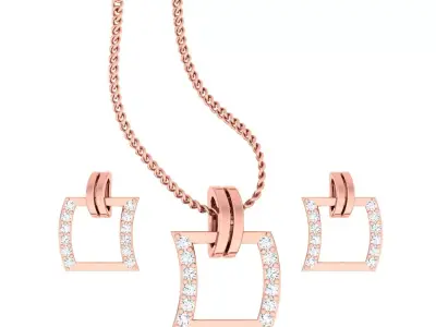 Light wt Pendant Earrings Set 3dm stl obj mtl gltf glb renders  3D print model