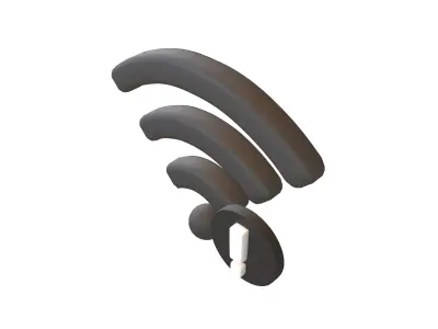 Wifi Problem Symbol v1 018 Low-poly 3D model
