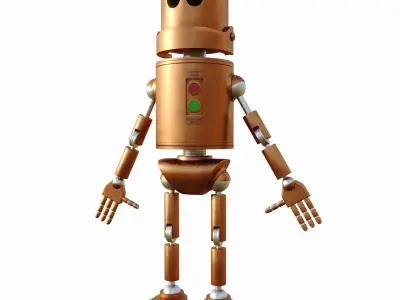 Old metal robot Bukk 3D model