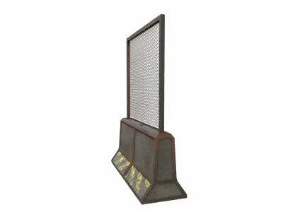 Concrete RoadBlock Barrier Barricade 3D model 8