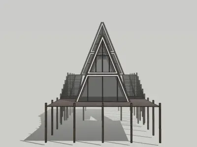 Cabin house v3 Low-poly 3D model