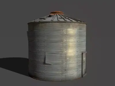 Lowpoly silo  Low-poly 3D model