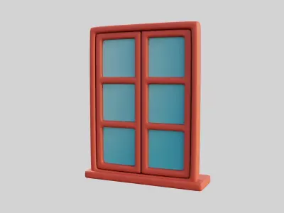 Cartoon Window 8a 3D model