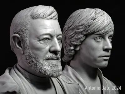 Obi Wan and Luke 3d printable bust collection 3D Model Pack