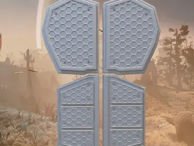 Sci Fi Armour Hexagonal Top plates 3D print model