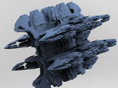 Solar powered Ship speeder rig 2 3D model