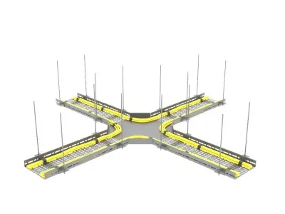 Cable Tray with Ceiling Support and Floor Pedestal Free 3D model