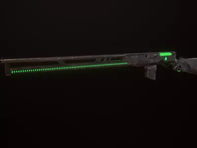 Sci-Fi Railgun Low-poly 3D model