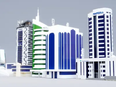 BUILDINGS group of in city 3D model