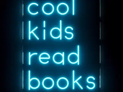Cool Kids Read Books Neon Sign 3D model