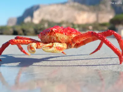  Red King Crab Idle Animated Rigged For Blender 