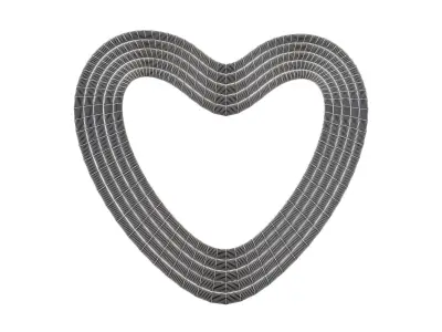 Line Heart Icon v1 014 Low-poly 3D model