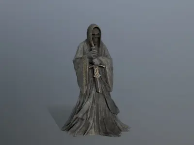 Dark statue Low-poly 3D model