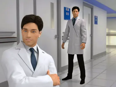 Doctor Rigged Low-poly 3D model