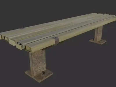 Bench Worn Metal  3D model