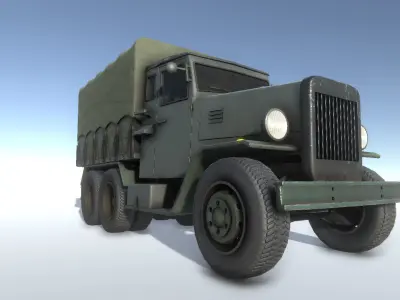 Old Military Trucks Set Low-poly 3D model