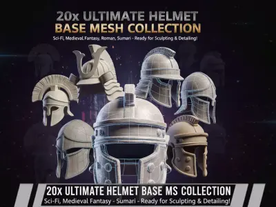 Helmet Base Mesh Collection 3D model