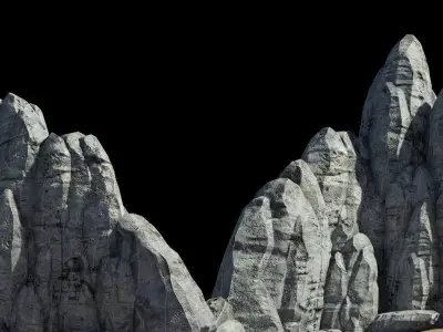 Rocky Cliff  Low-poly 3D model