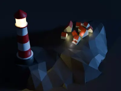 Low poly Lighthouse Low-poly 3D model purchase